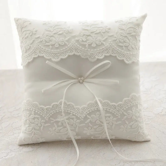 Three Pearl Wedding Ring Bearer Pillow-RPL-3P