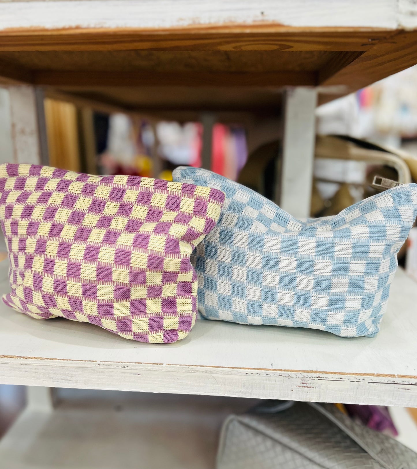 Checkered Cosmetic Bag
