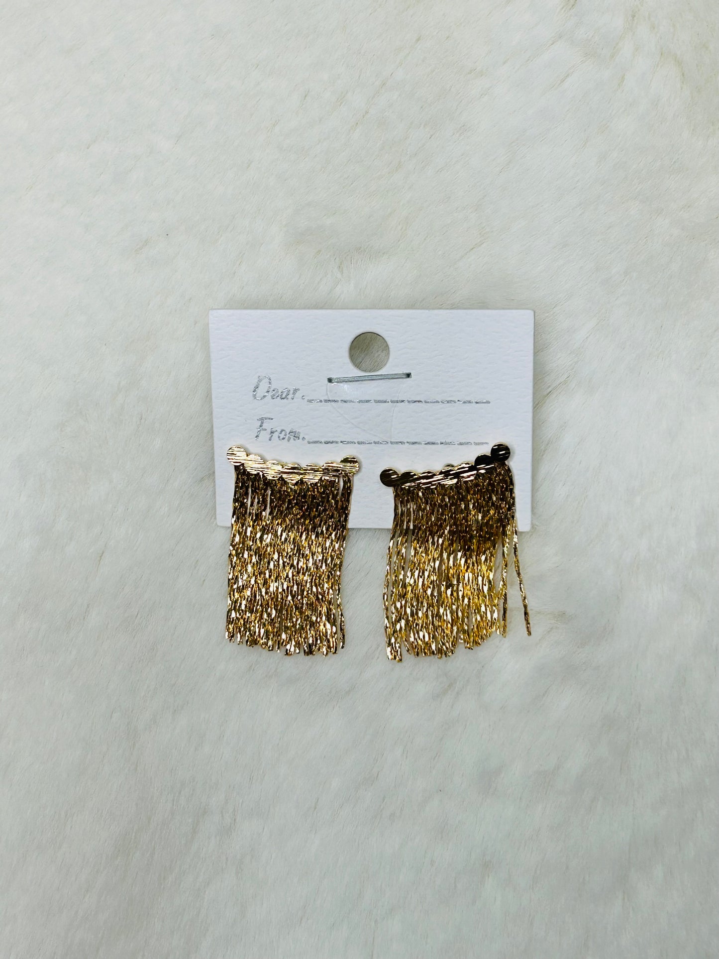 Callie Gold Fringe Dangle Earrings