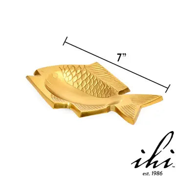 Polished and Etched Gold Aluminum Fish Tray/Soap Dish