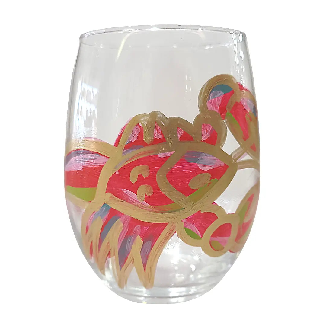 Crawfish Hand-Painted Wine Glass