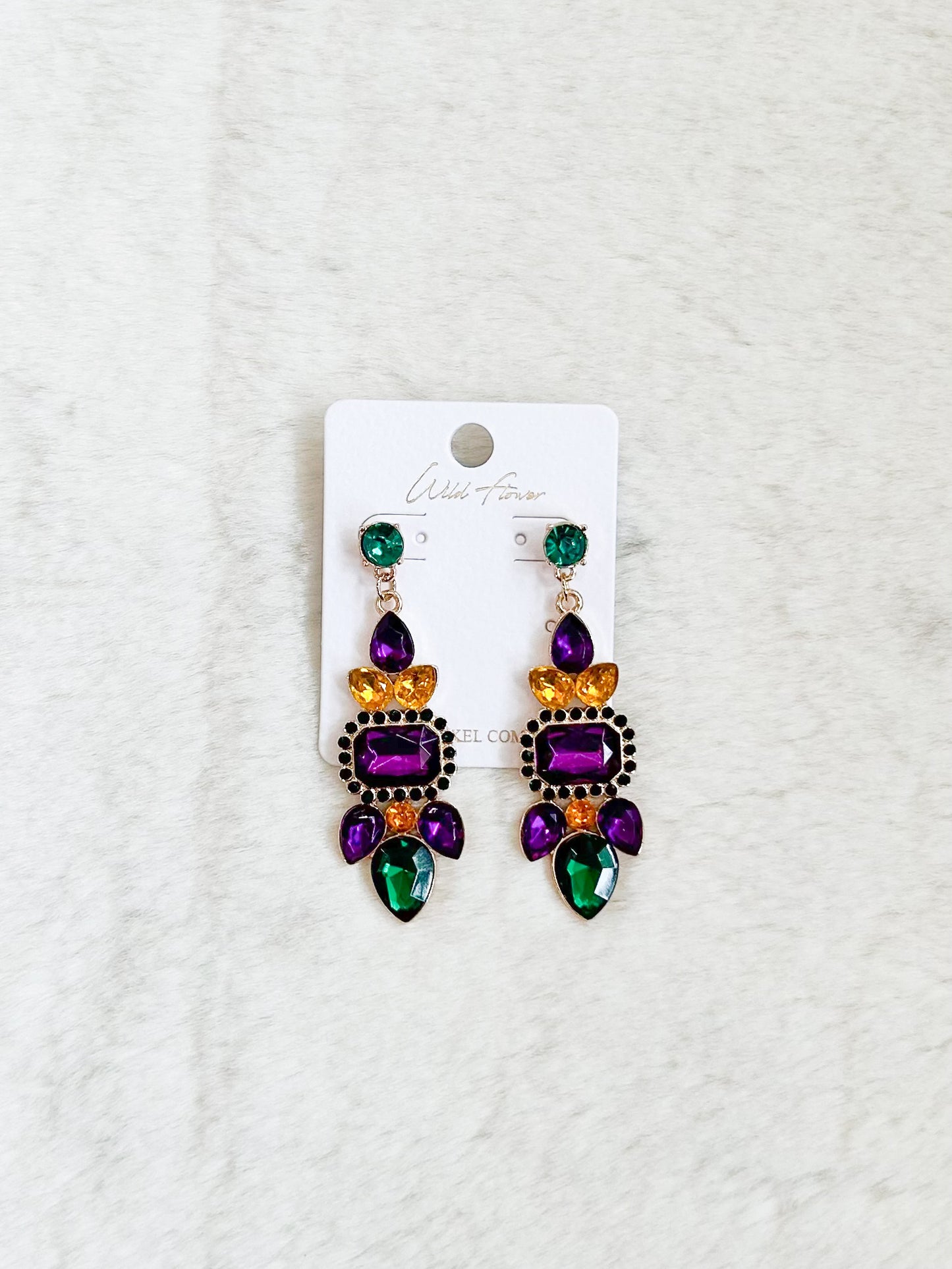 Zydeco Sparkle Mardi Gras Earrings