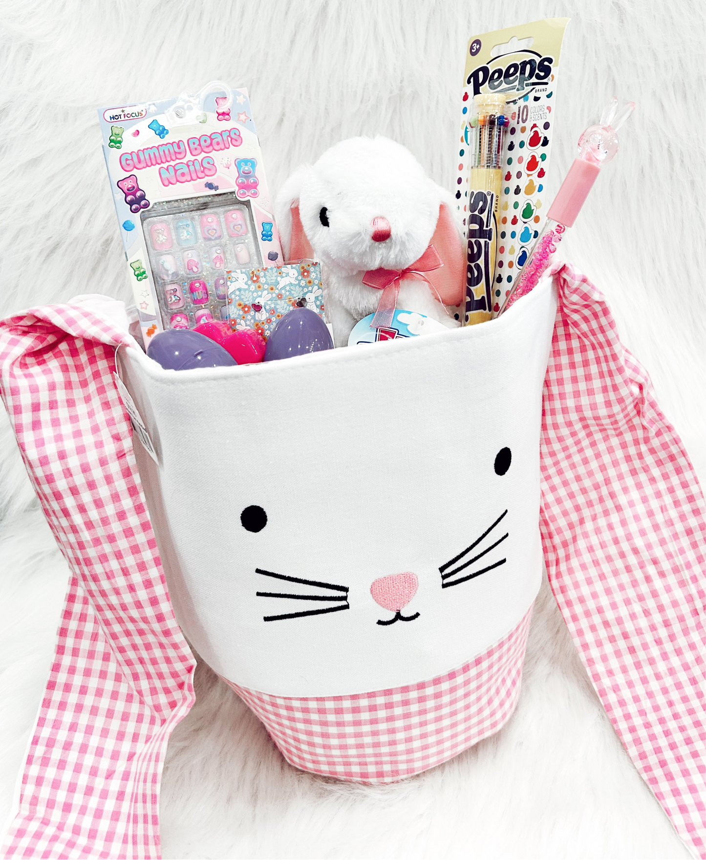 Bunny Basket Ear Handles Pink