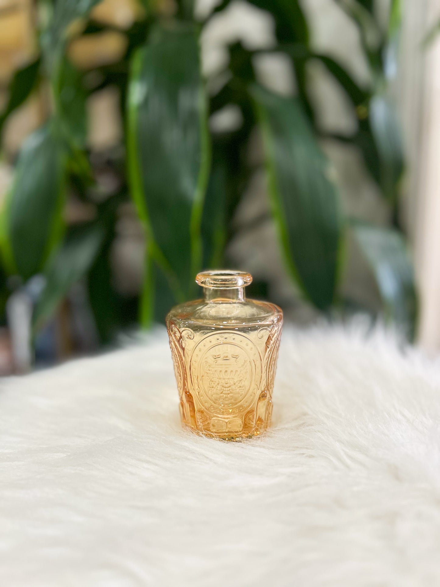 Vintage Amber Bud Vase