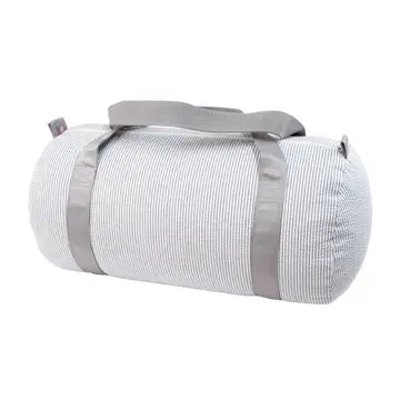 Grey Seersucker Medium Duffle