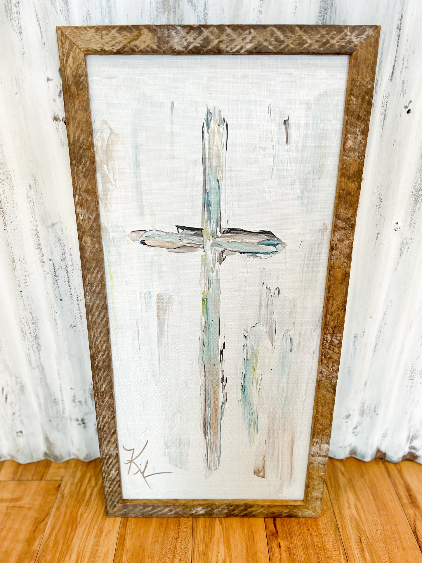 GA New Blue Cross 18x36 Framed Art