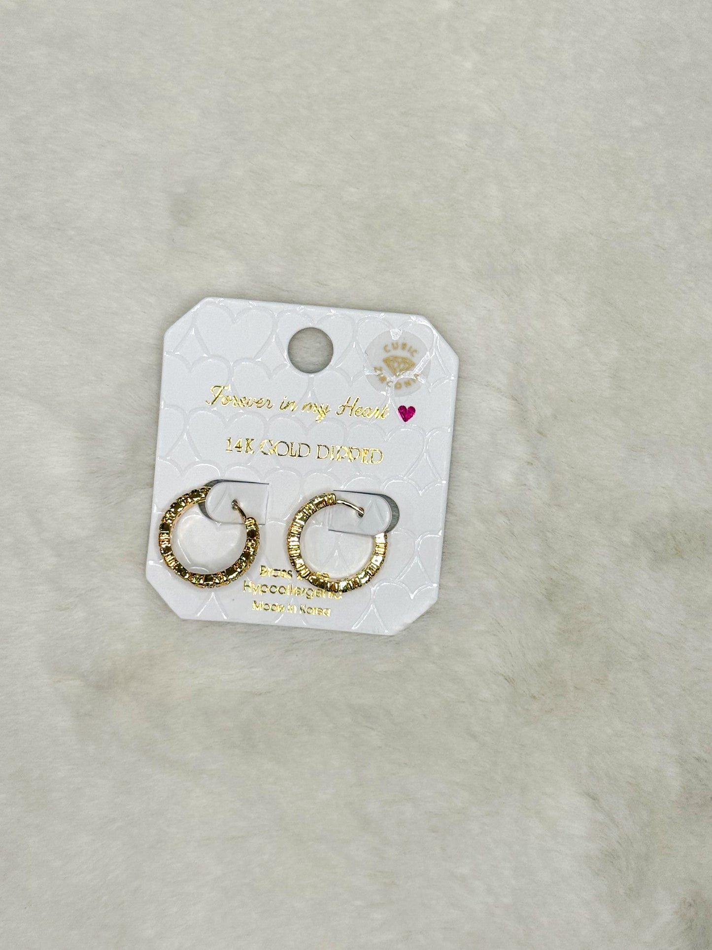 Forever in my Heart Vivid Diamond Gold Hoops