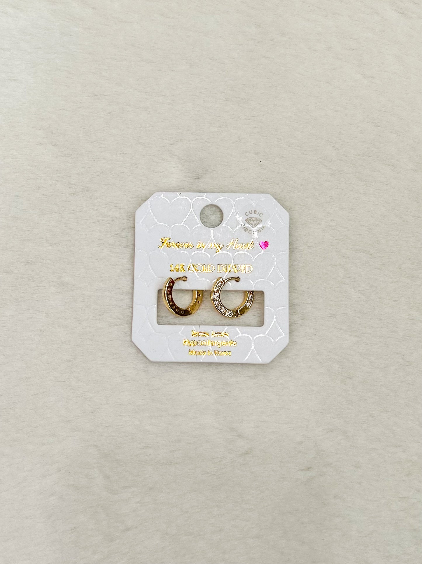 Forever in my Heart Paisley Gold and Diamond Huggie Hoops Earrings