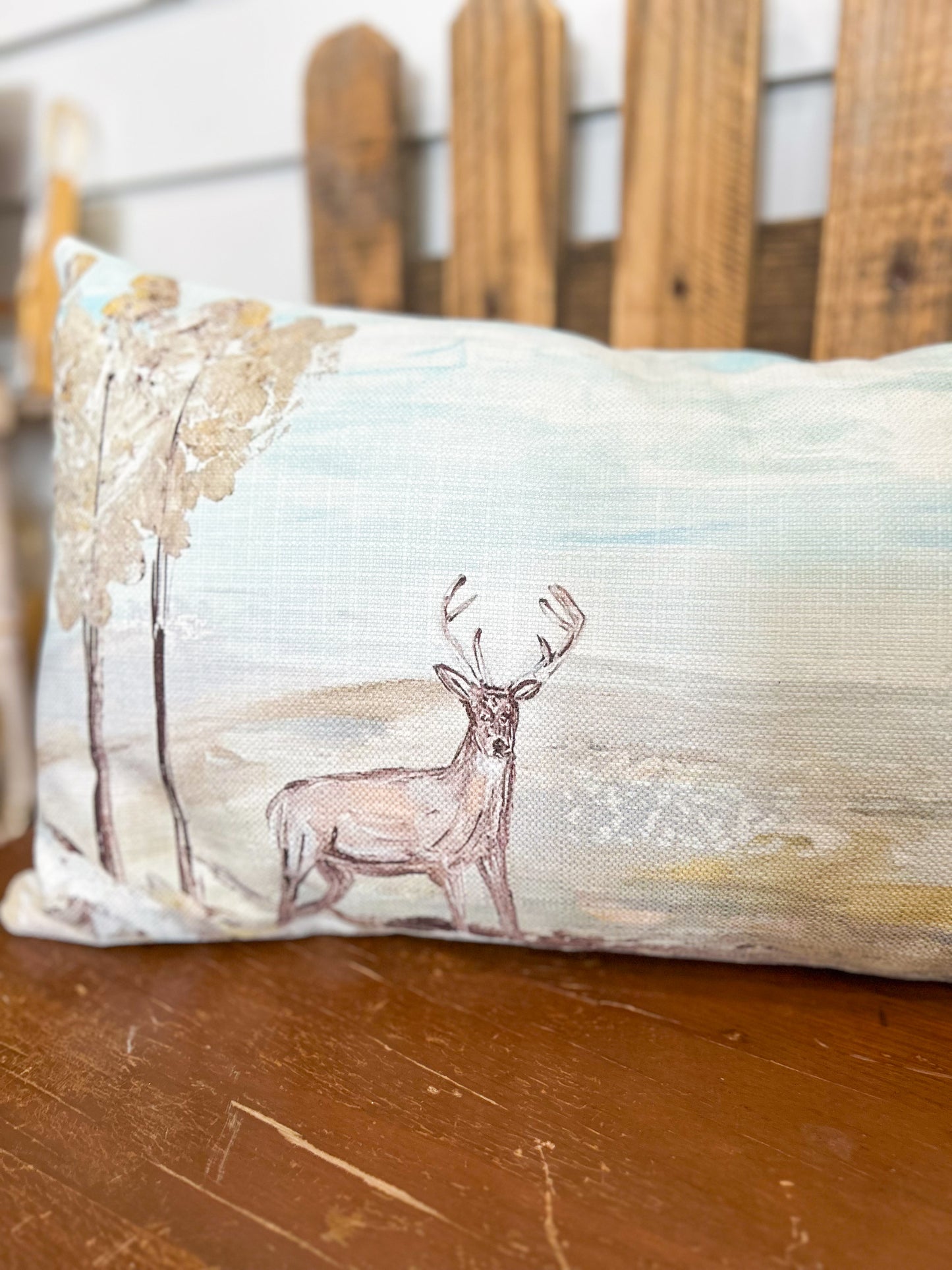 Ga Deer in Field Lumber Pillow