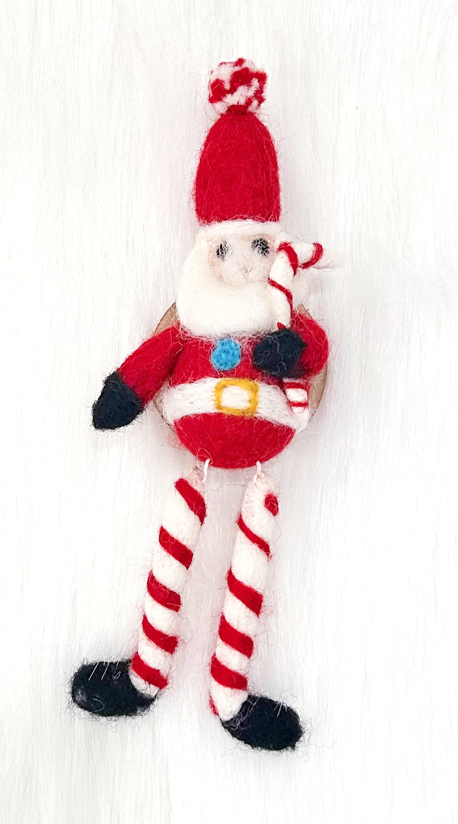 Warm And Fuzzy Santa Wool Ornament