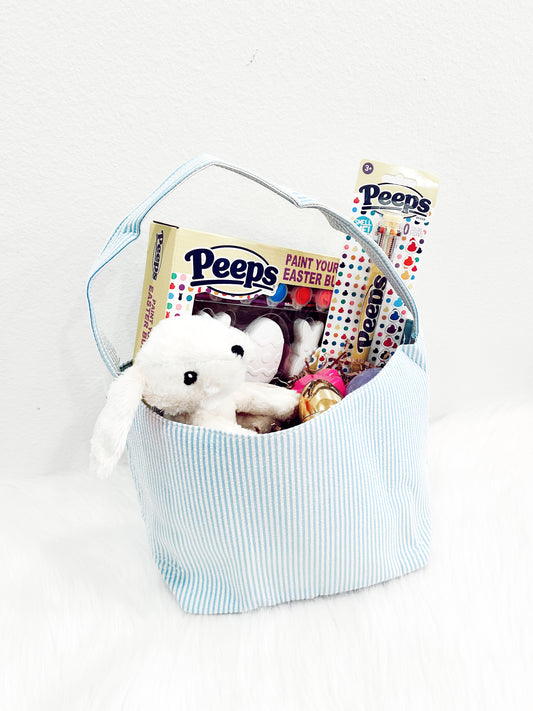 Easter Seersucker Basket Blue
