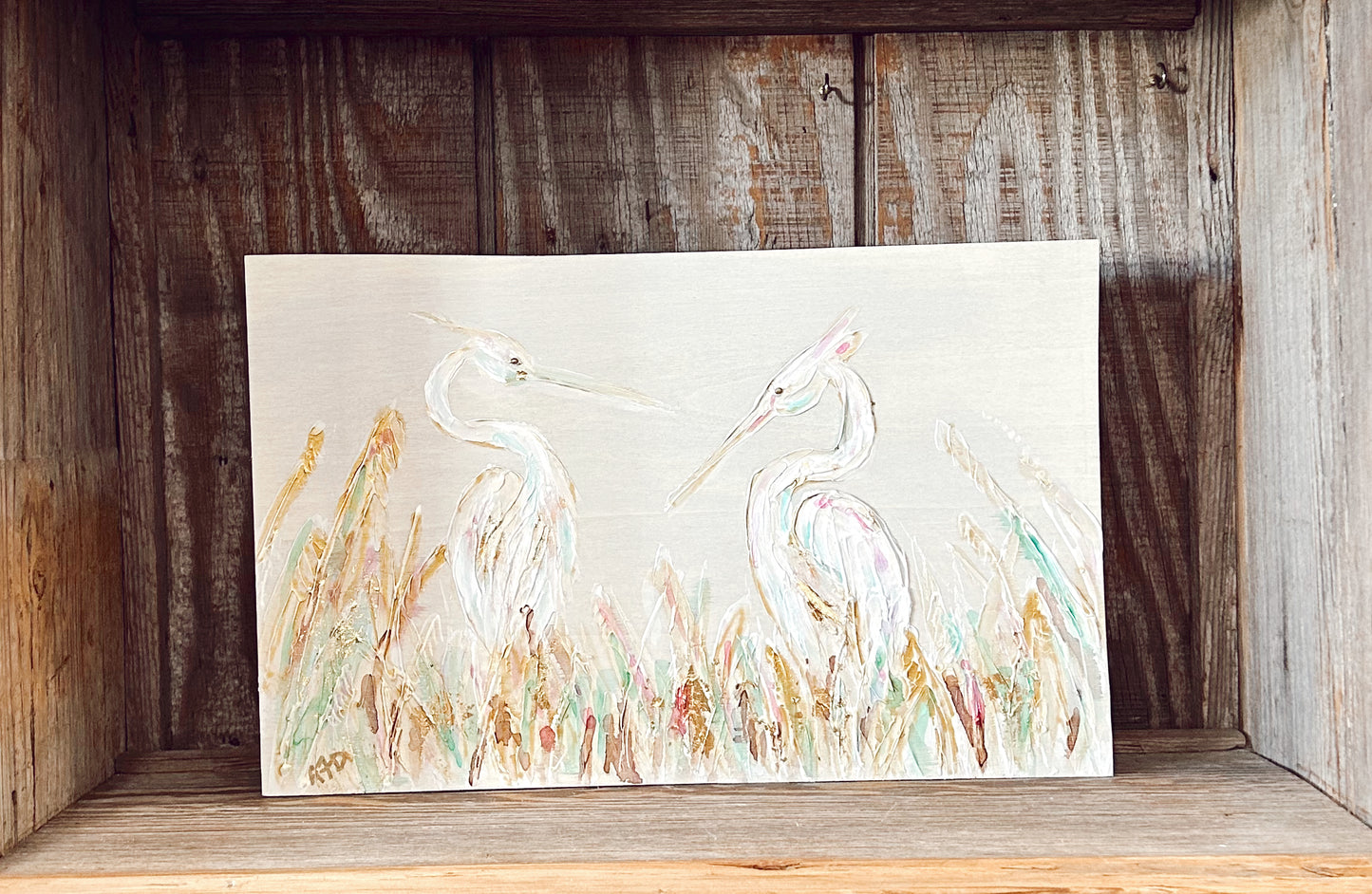 Double Herons 16x10x2