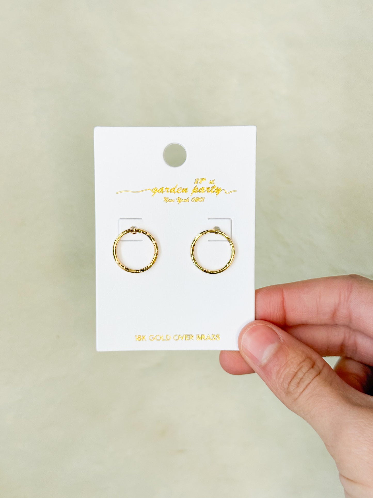 Garden Party Circle Gold Stud Earrings