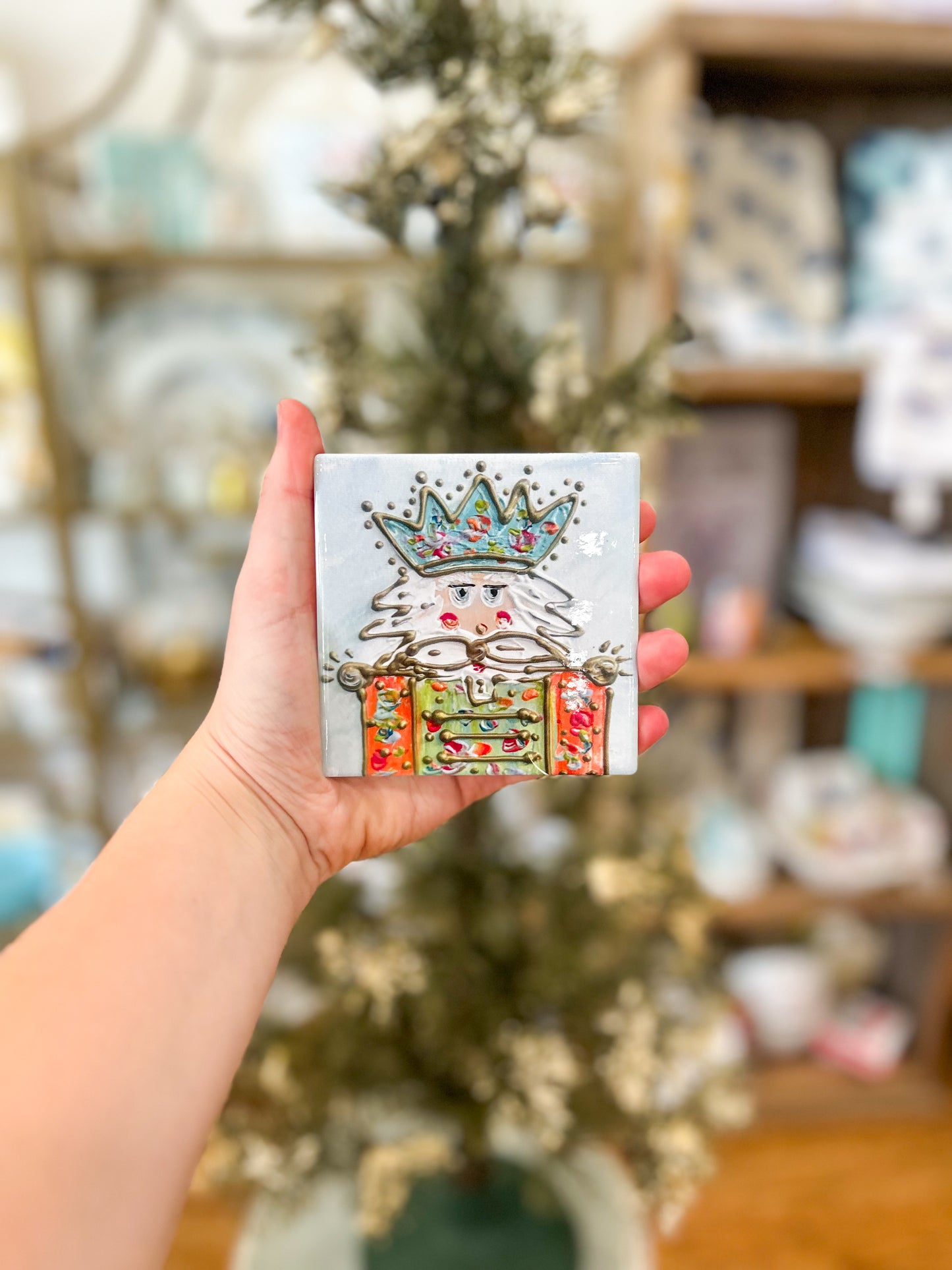 4x4 Sir Tinsel Teal Nutcracker Coaster