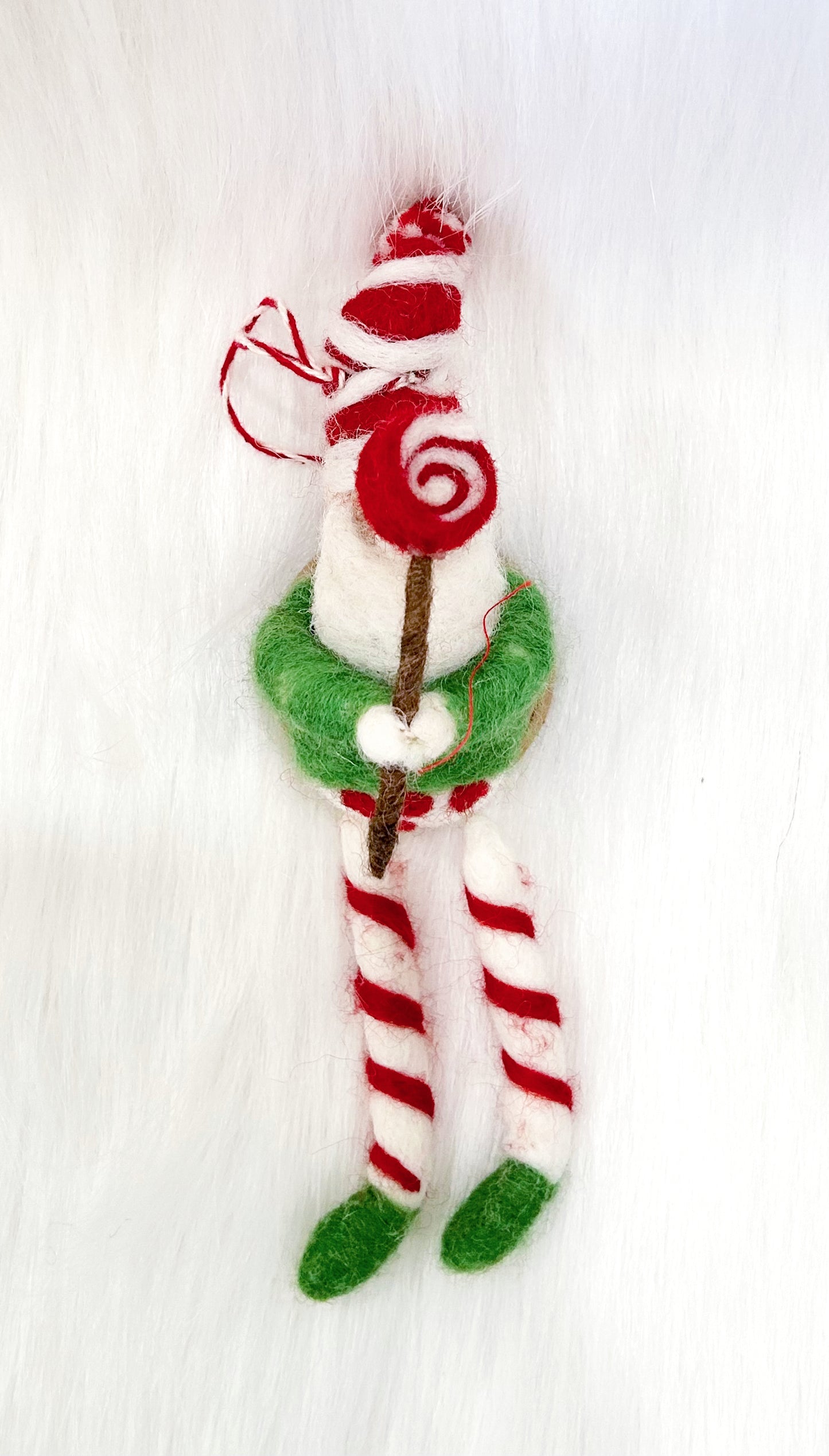 Warm And Fuzzy Santa Wool Ornament