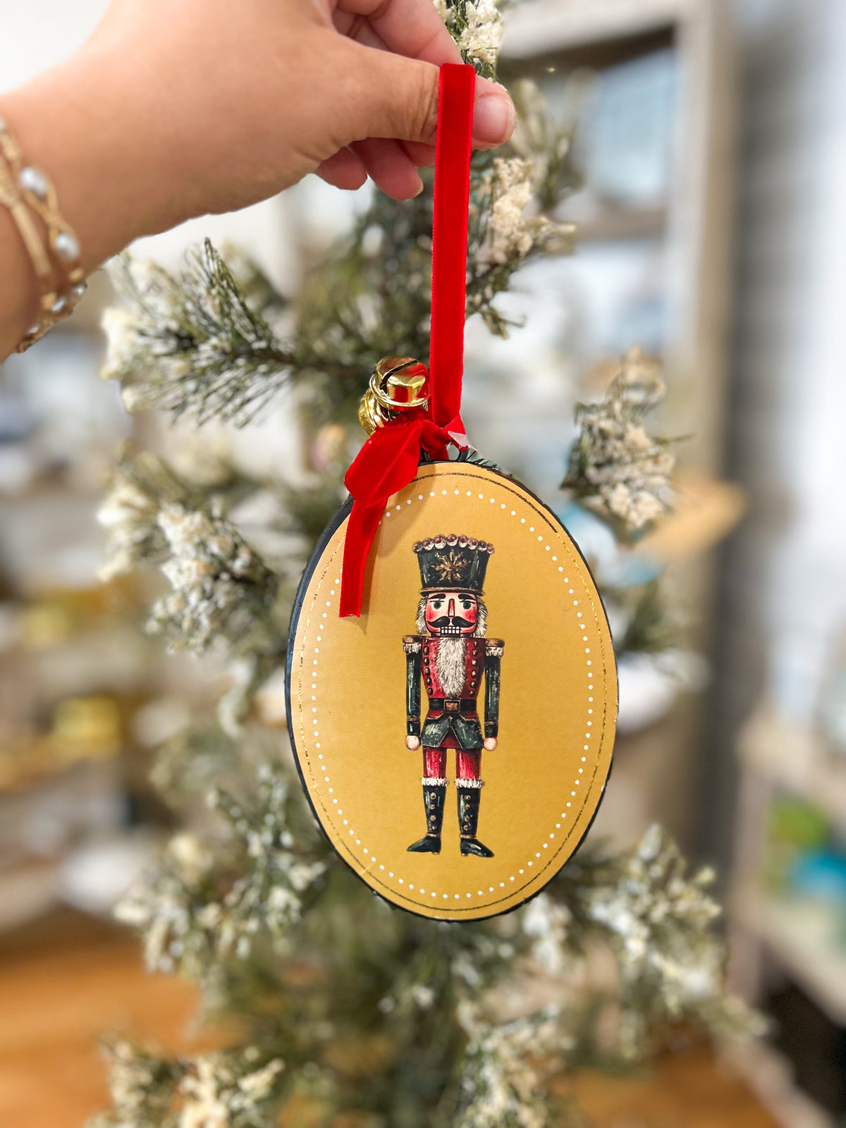 Nutcracker -Old Fashion Christmas Ornament with Bow
