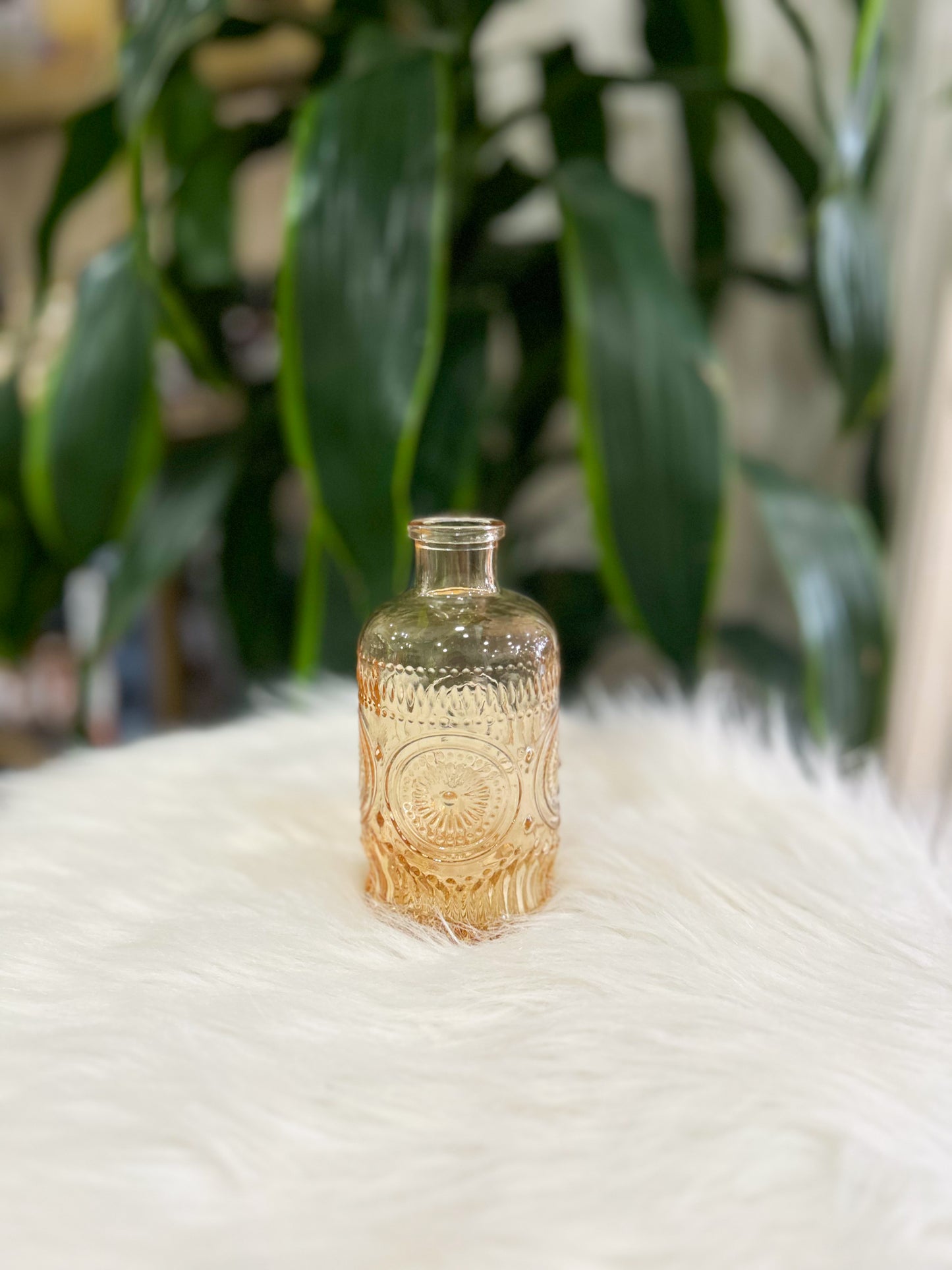 Vintage Amber Bud Vase