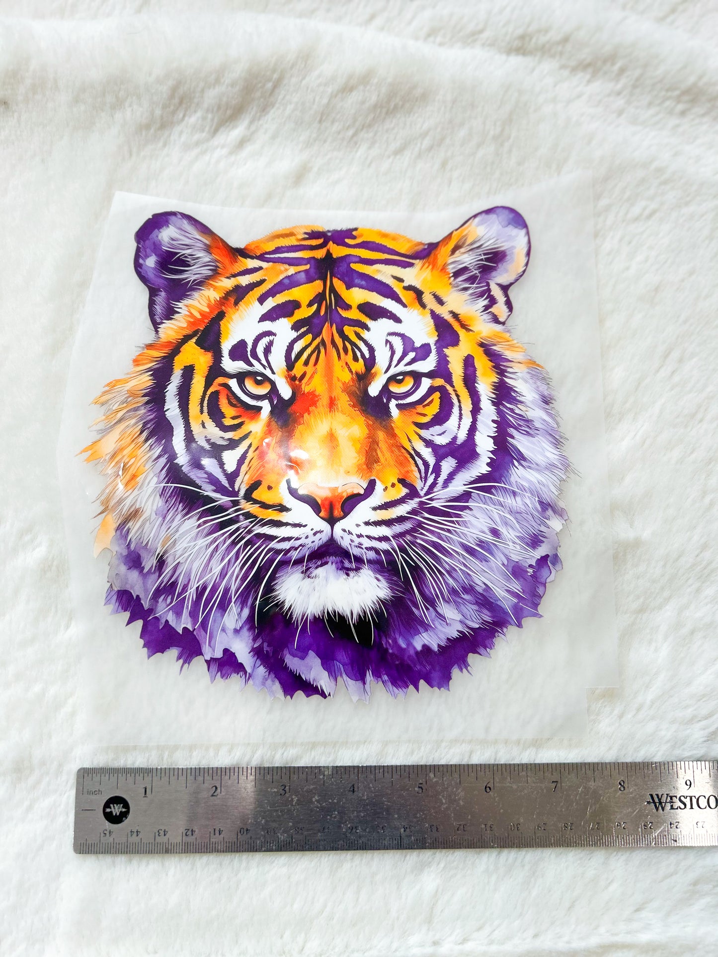 Transfer- Fierce Purple and Gold Tiger Head