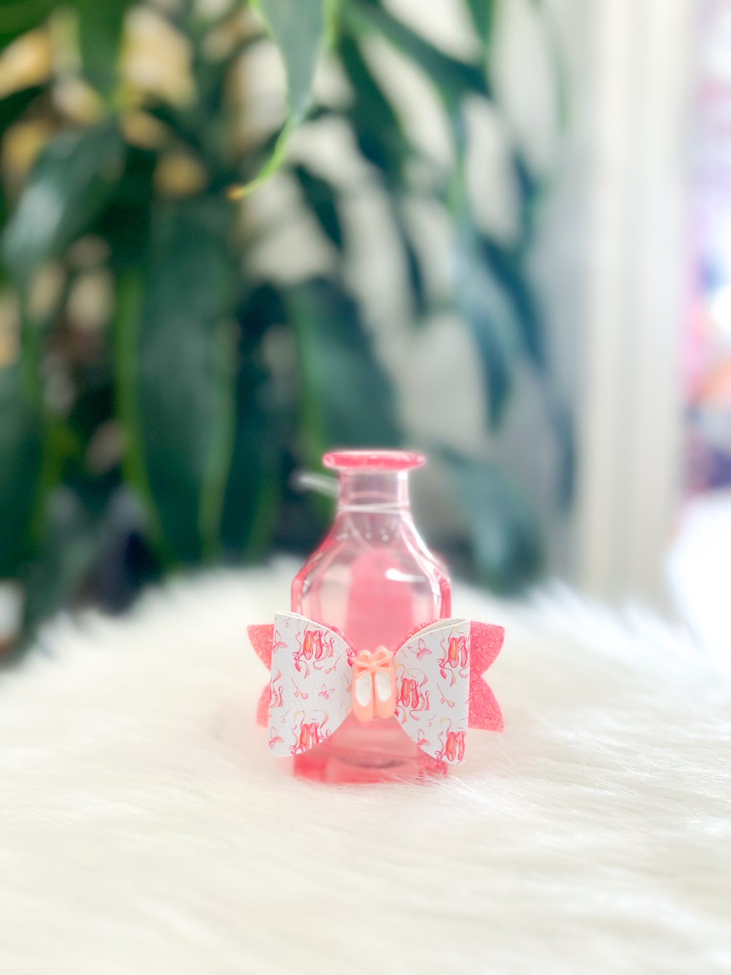 Pink Ballet Slippers Bow Bud Vase