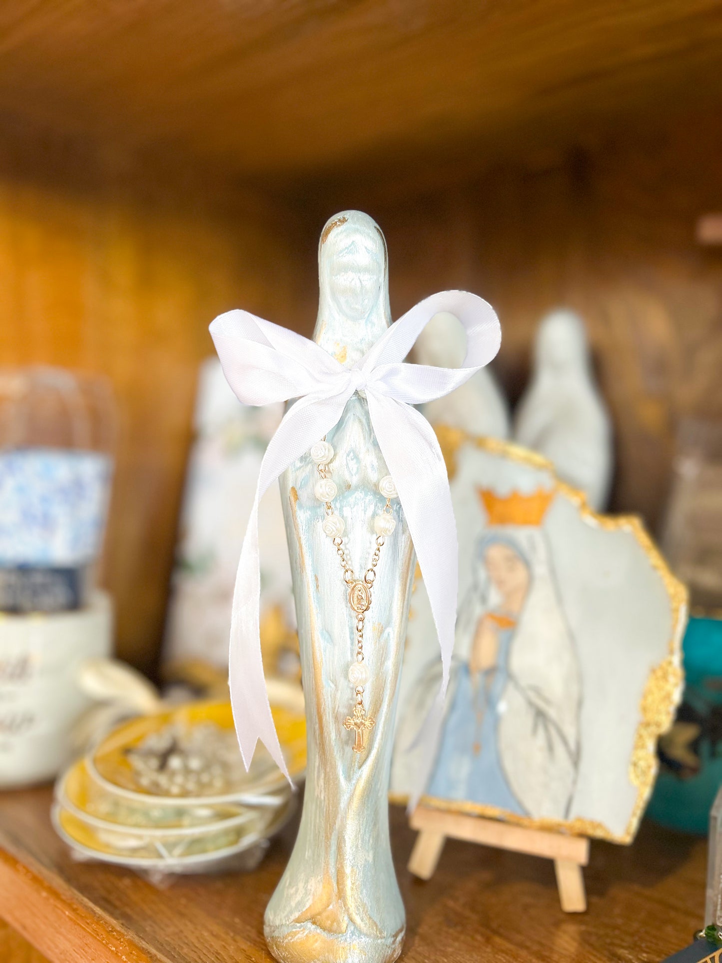 Morning Sky Mother Mary Statue- Gold