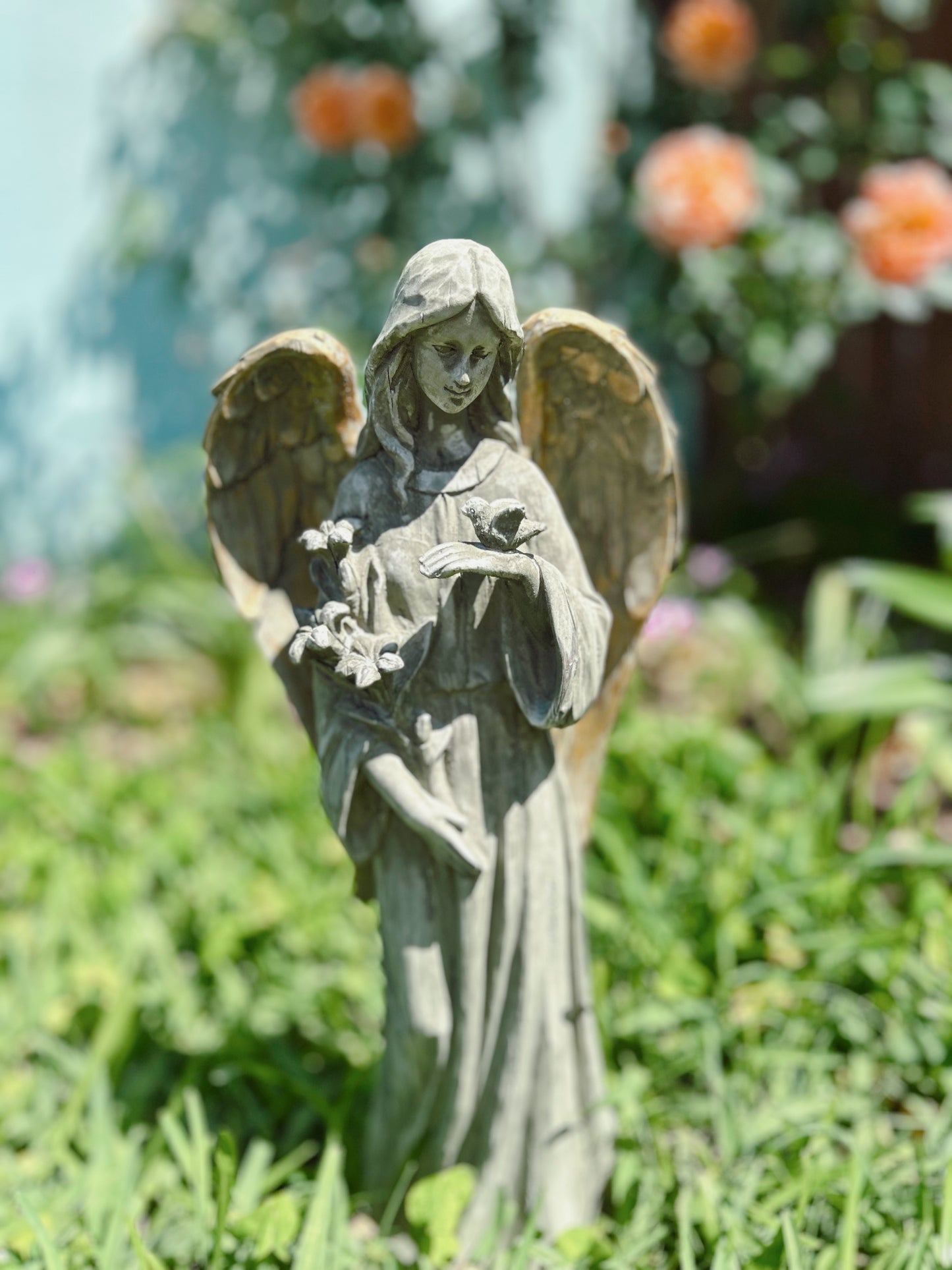 Angel with Flower Statue