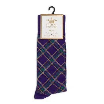 Men's Mardi Gras Plaid Socks-Purple