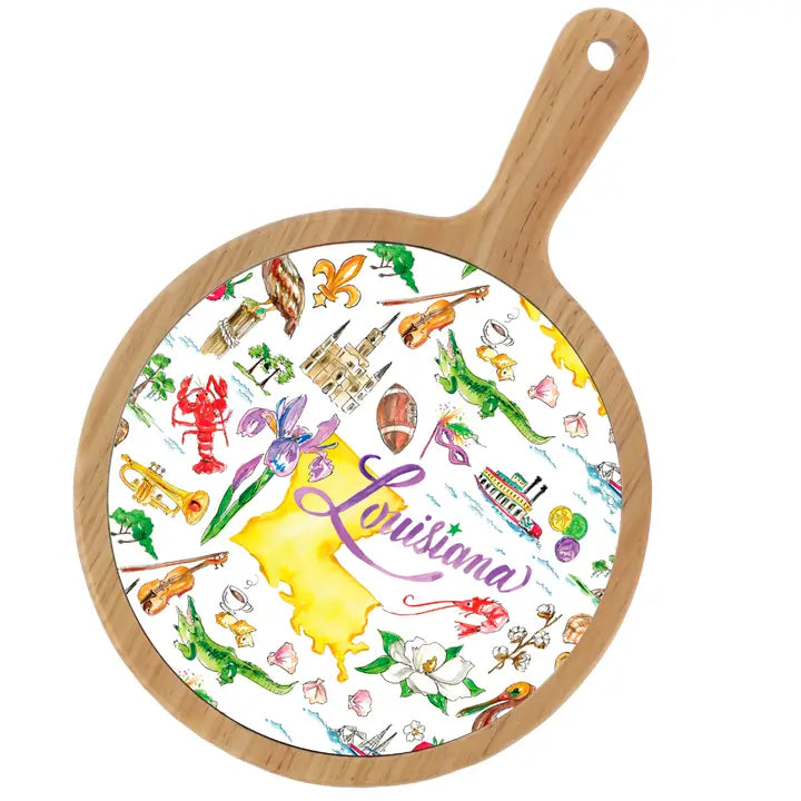 Louisiana La State Bamboo Cheese Board