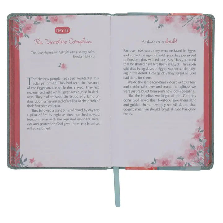 Devotional Trusting God's Plan- Blue Faux Leather