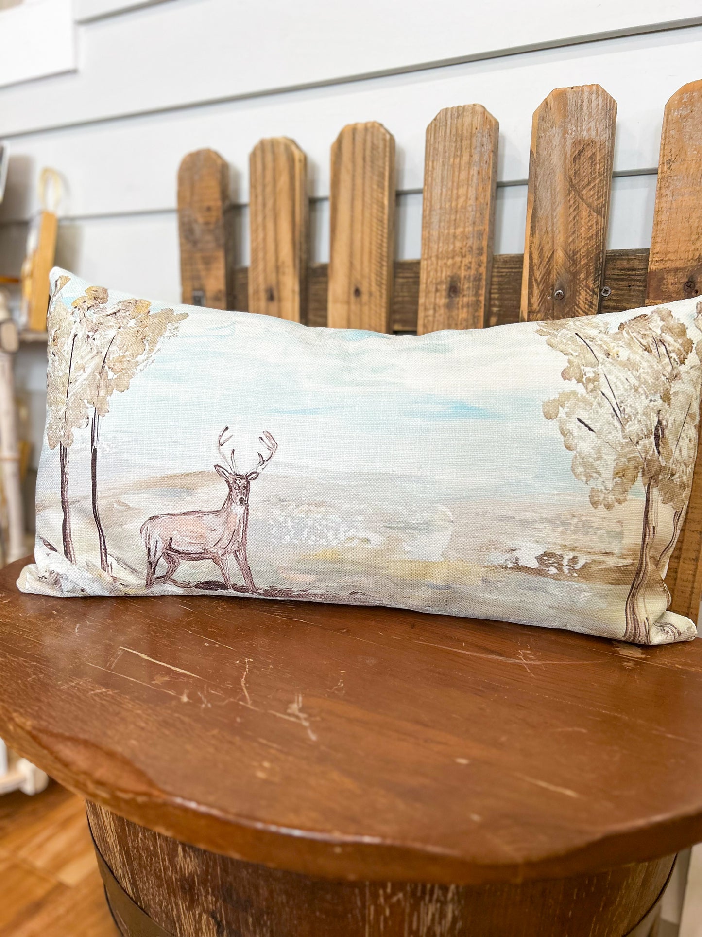 Ga Deer in Field Lumber Pillow
