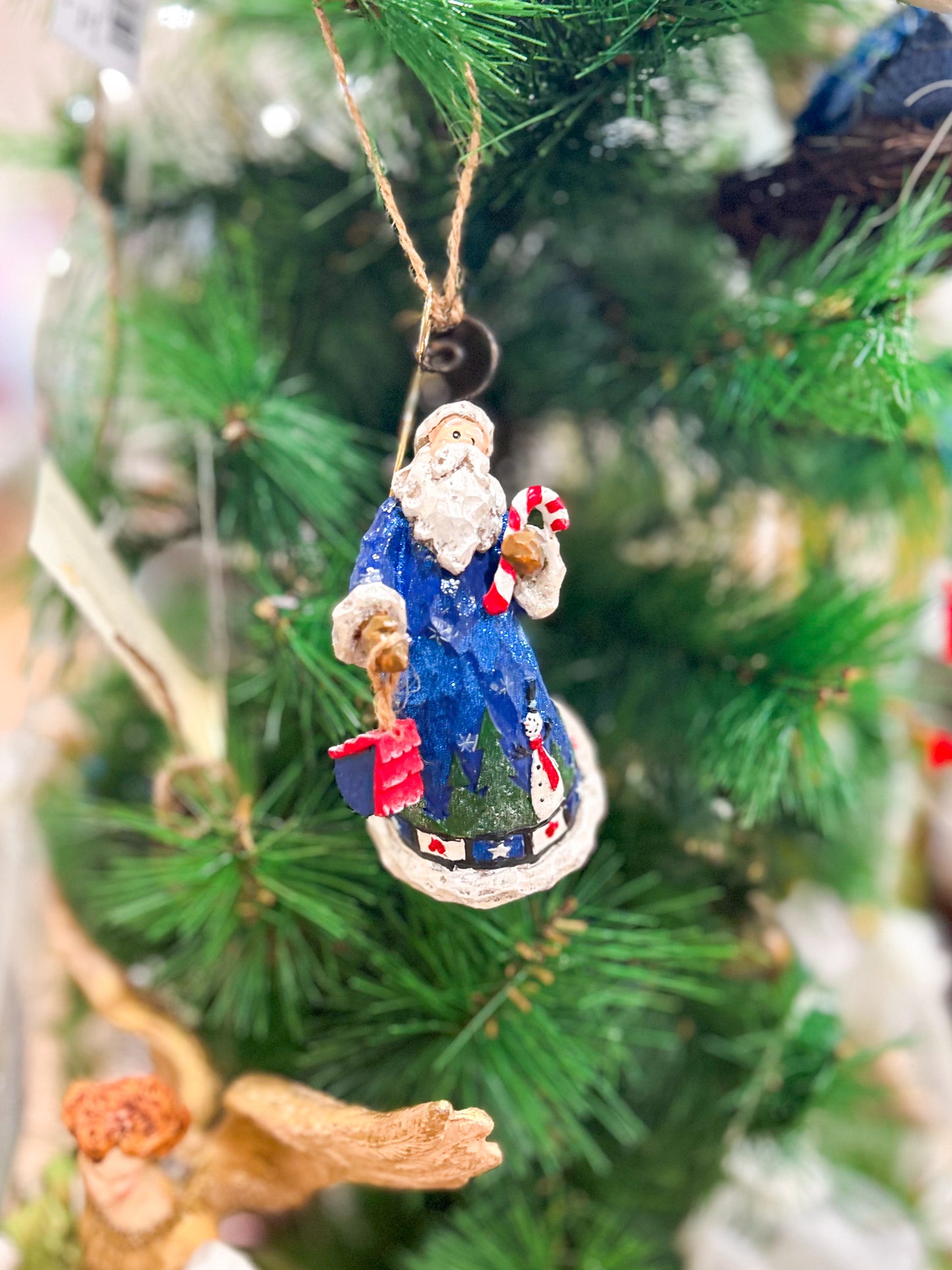 Midnight Frost Santa Ornament