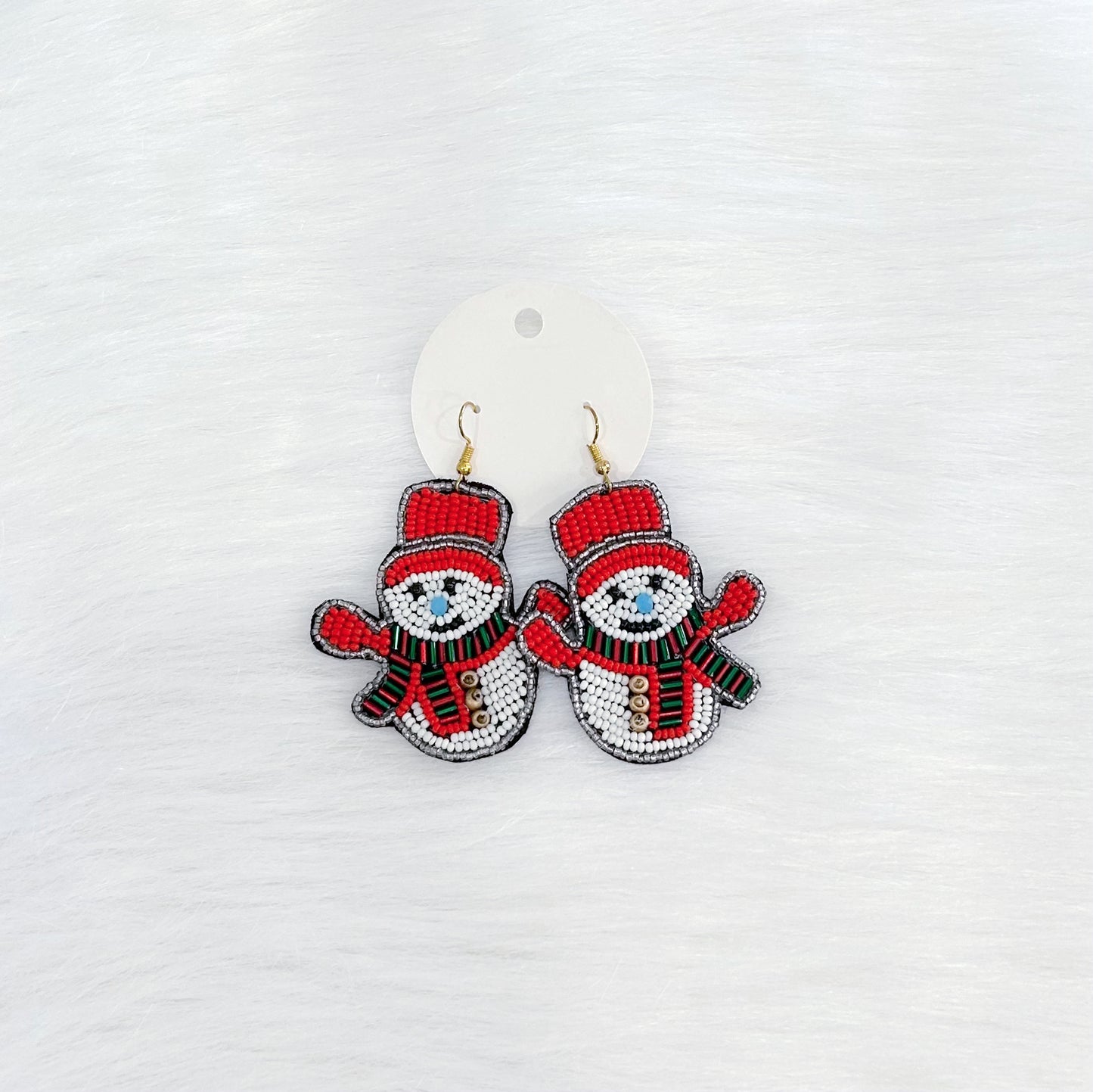 Red Hat Snowman Earrings