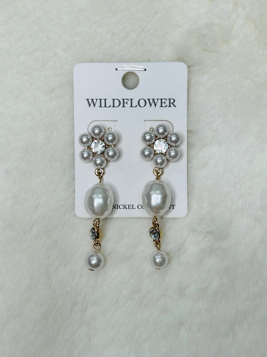 Eden Pearls & Diamonds Dangle Earrings Gold