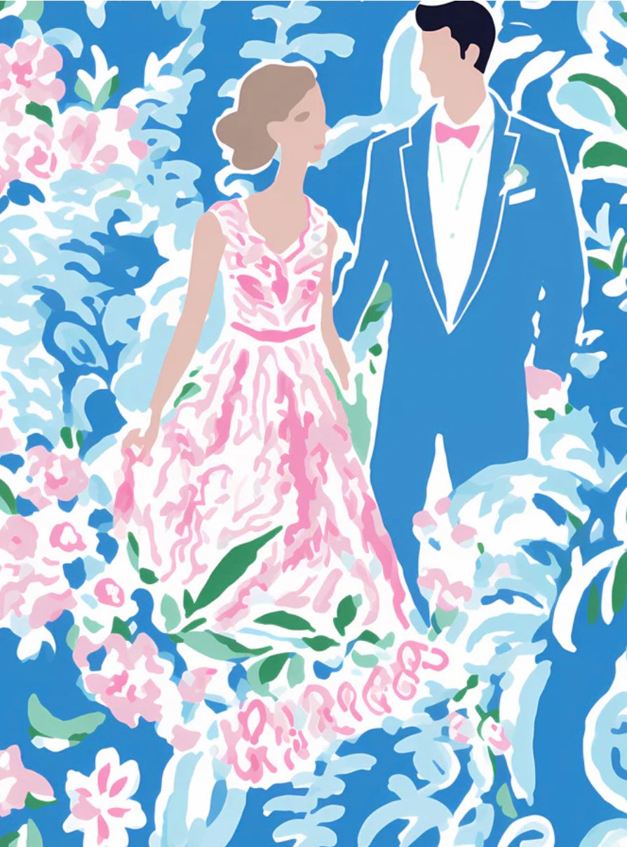 Beau Bottle Preppy Bride and Groom- La Marica Edition