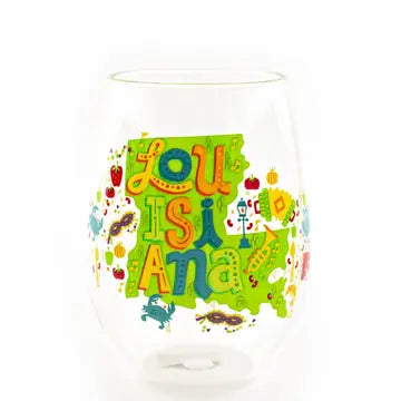 Louisiana Stemless Wine Glass