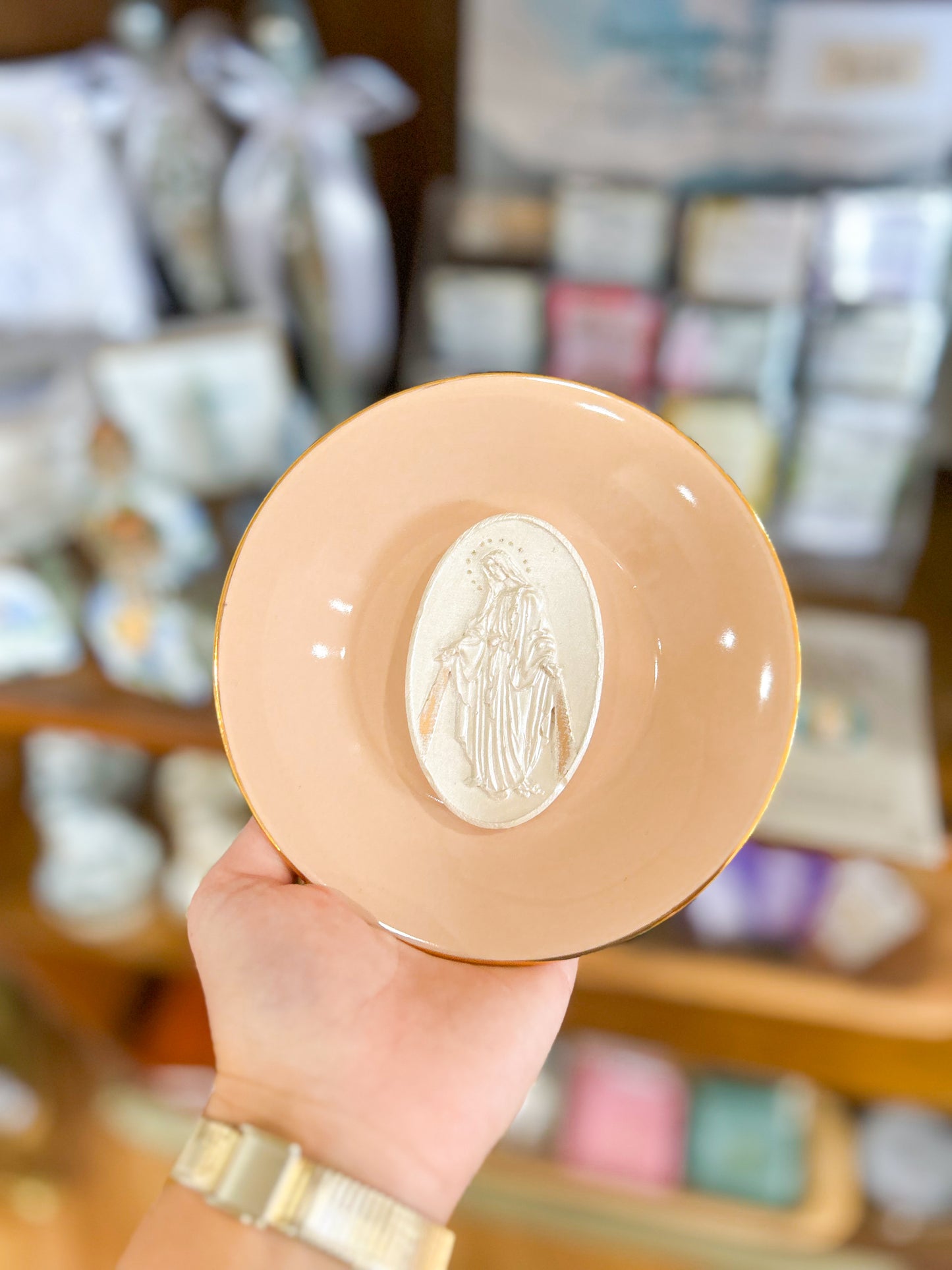 Almond- Our Lady of the Miraculous Medal Plate