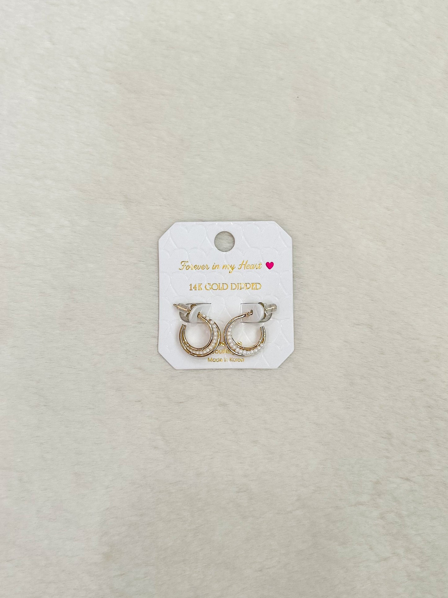 Forever in my Heart Lorelei Pearl and Gold Hoops