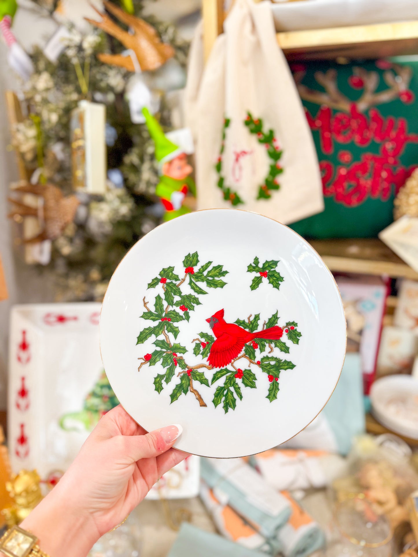 Cardinal Blessings Holiday Plate
