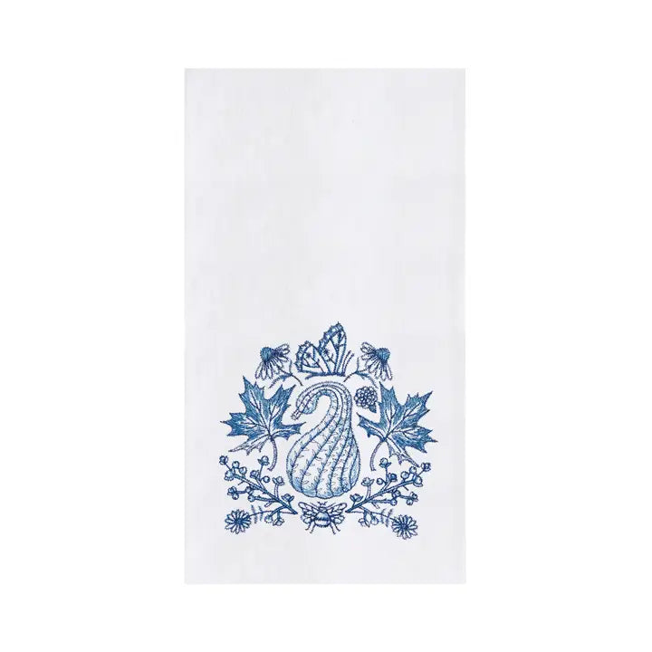 Harvest Blue Gourd & Leaves Hand Towel