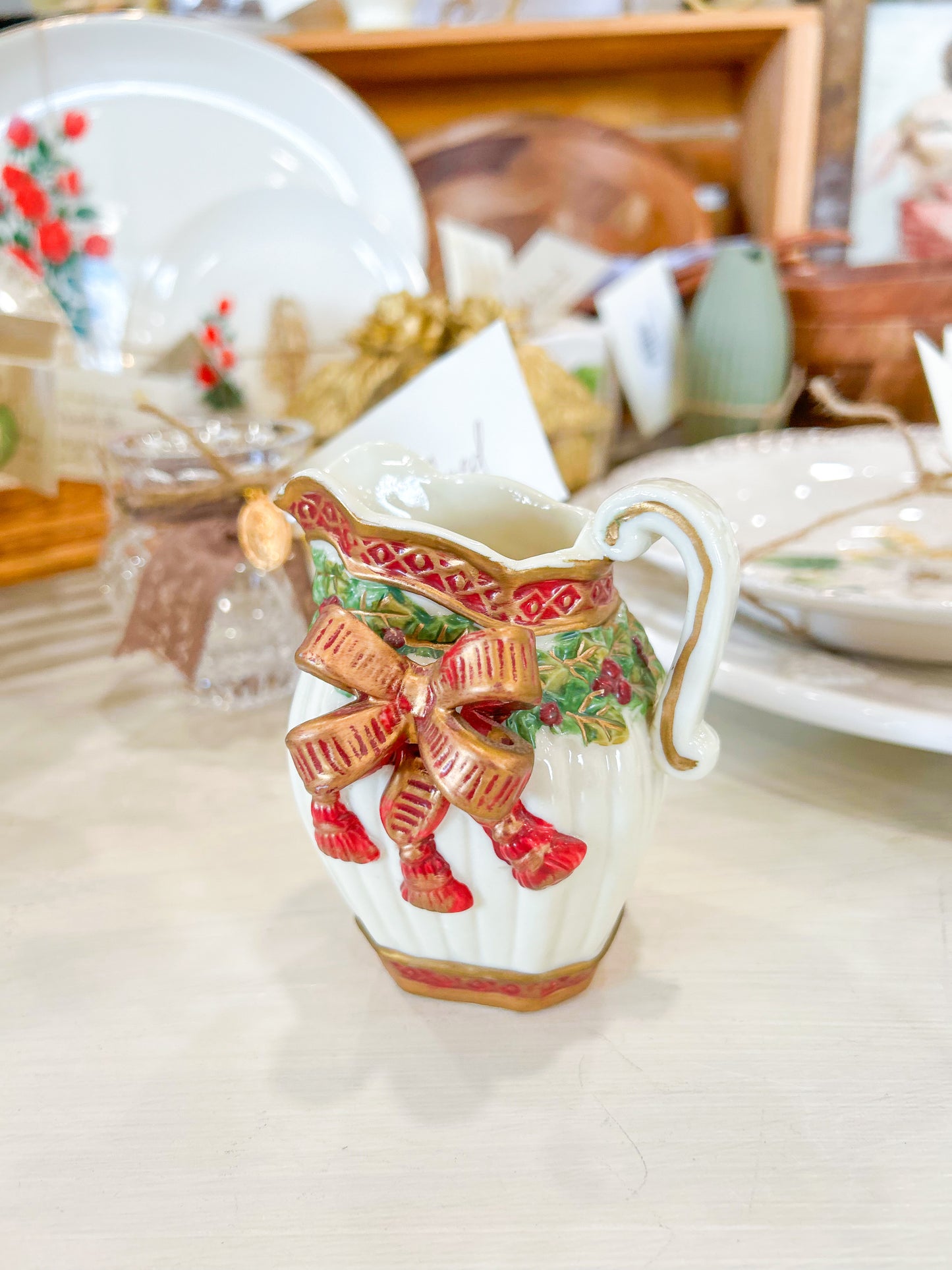 Vintage Christmas Bow Vase