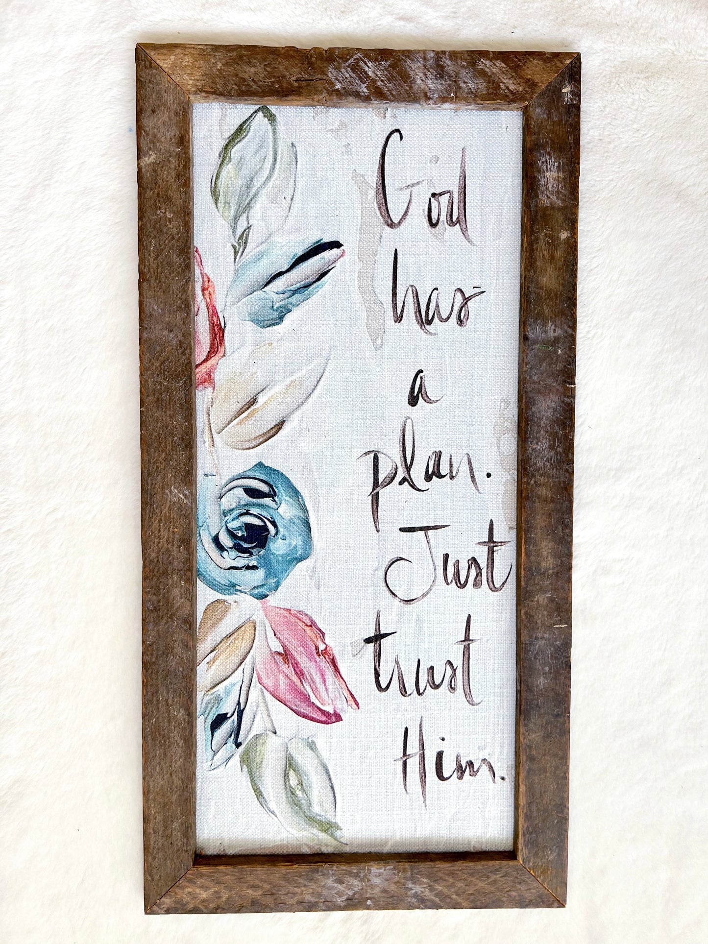 God Has A Plan 12x24 Framed Art