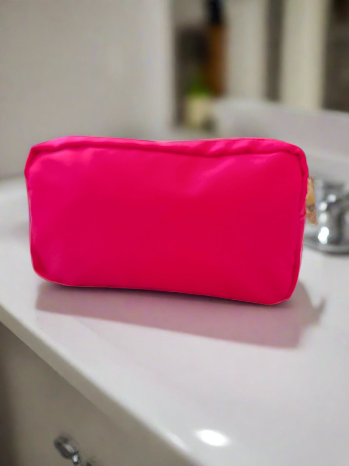 Colored Cosmetic Bag Gold Zipper