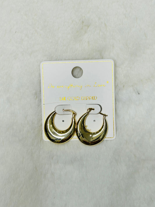 Elise Bell Hoop Gold Earrings
