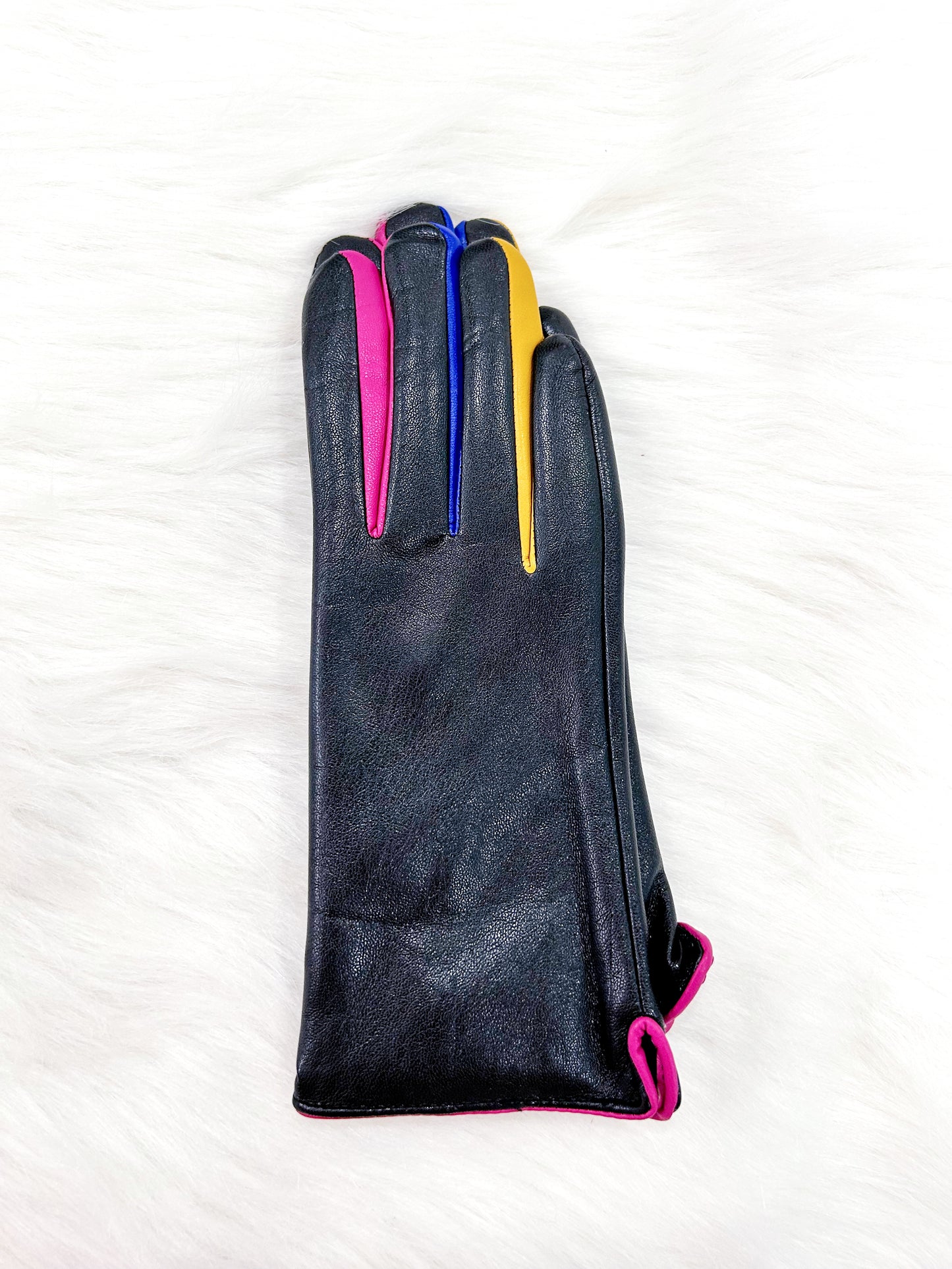Leather Gloves with Colored Edges