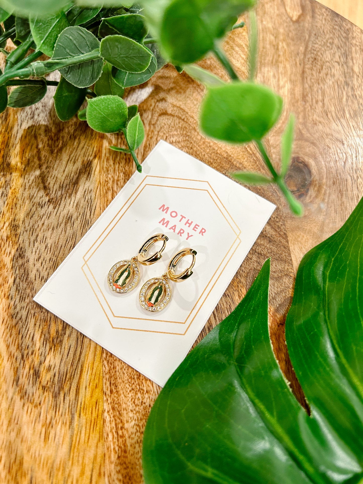 Harleigh Leonards Madonna Neutral Dainty Dangle Earrings