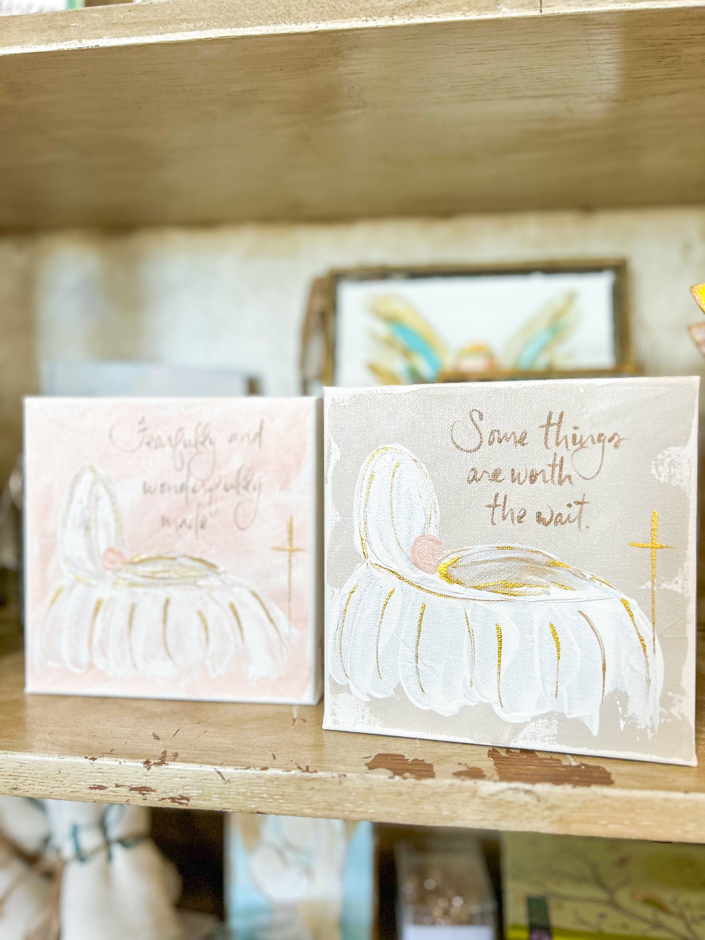 Gospel News 6X6 Baby in Crib With A Perfect Saying Canvas Art