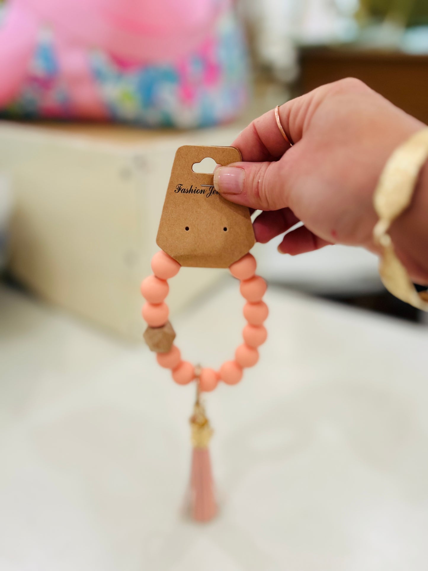 Rubber Bead Keychain