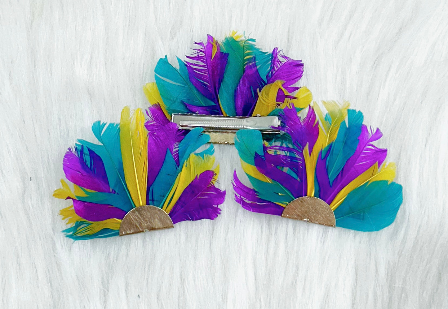 mardi gras feather clip