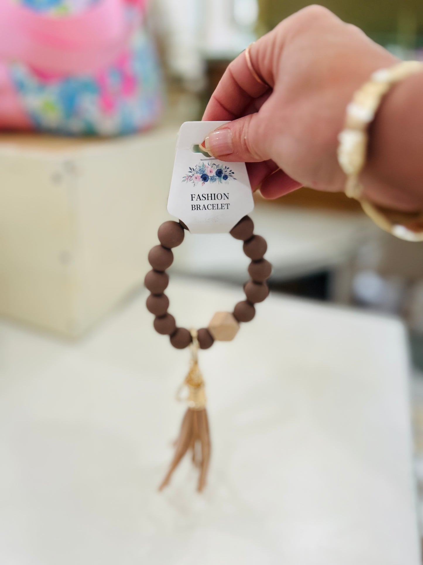 Rubber Bead Keychain