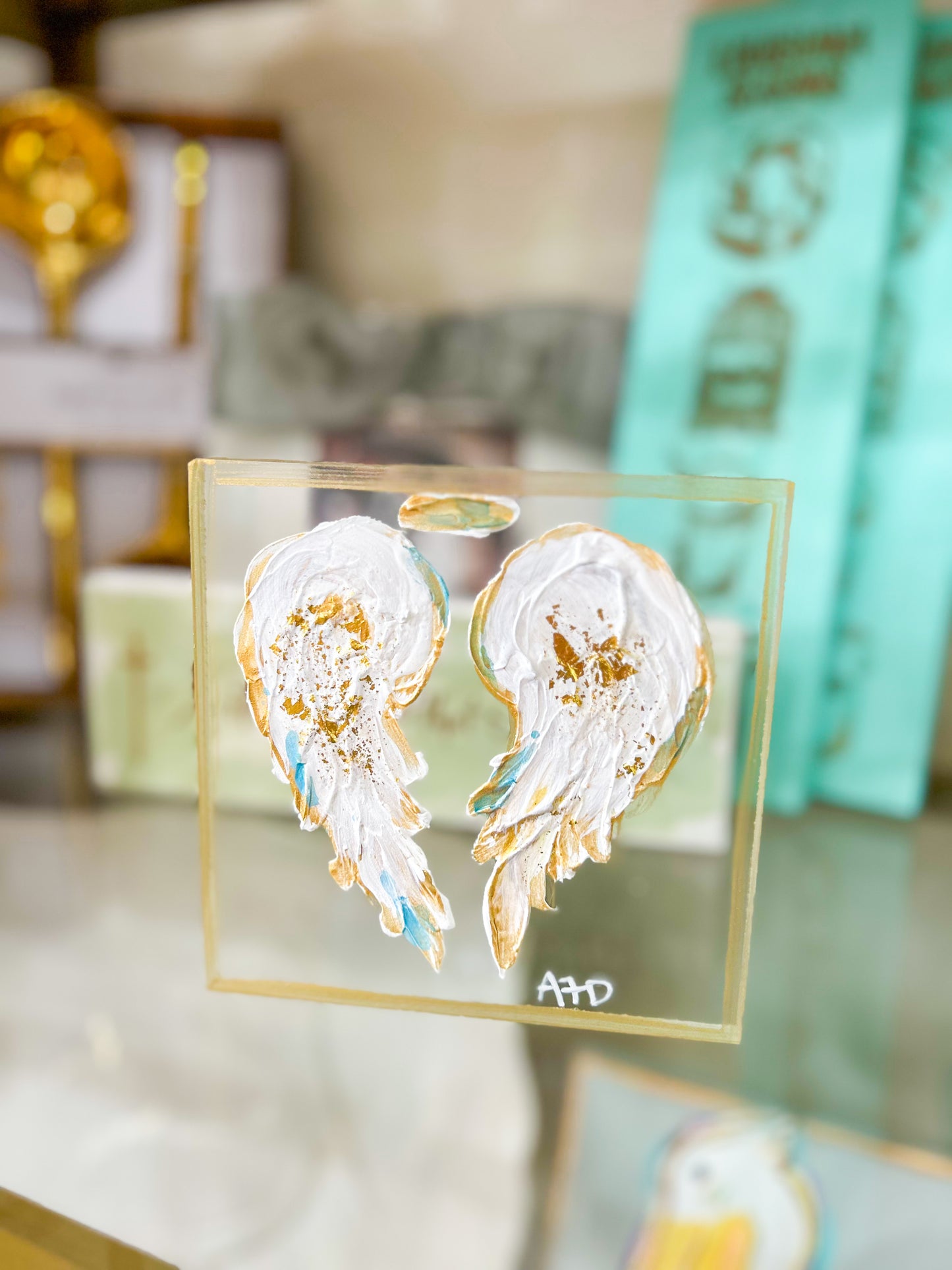 5x5 Angel Wings Acrylic Art Block
