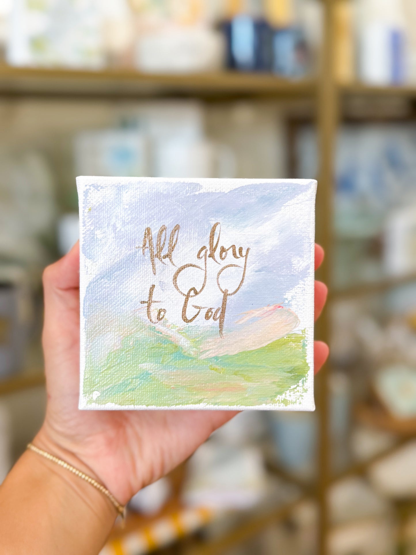 4x4 All Glory to God with Landscape Canvas Art
